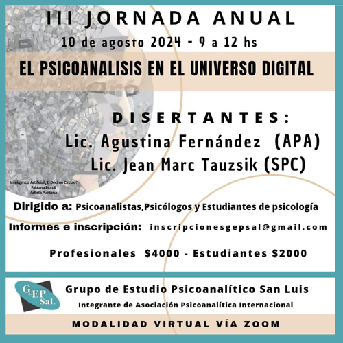 III JORNADA ANUAL 2024: “EL PSICOANÁLISIS EN EL UNIVERSO DIGITAL" 